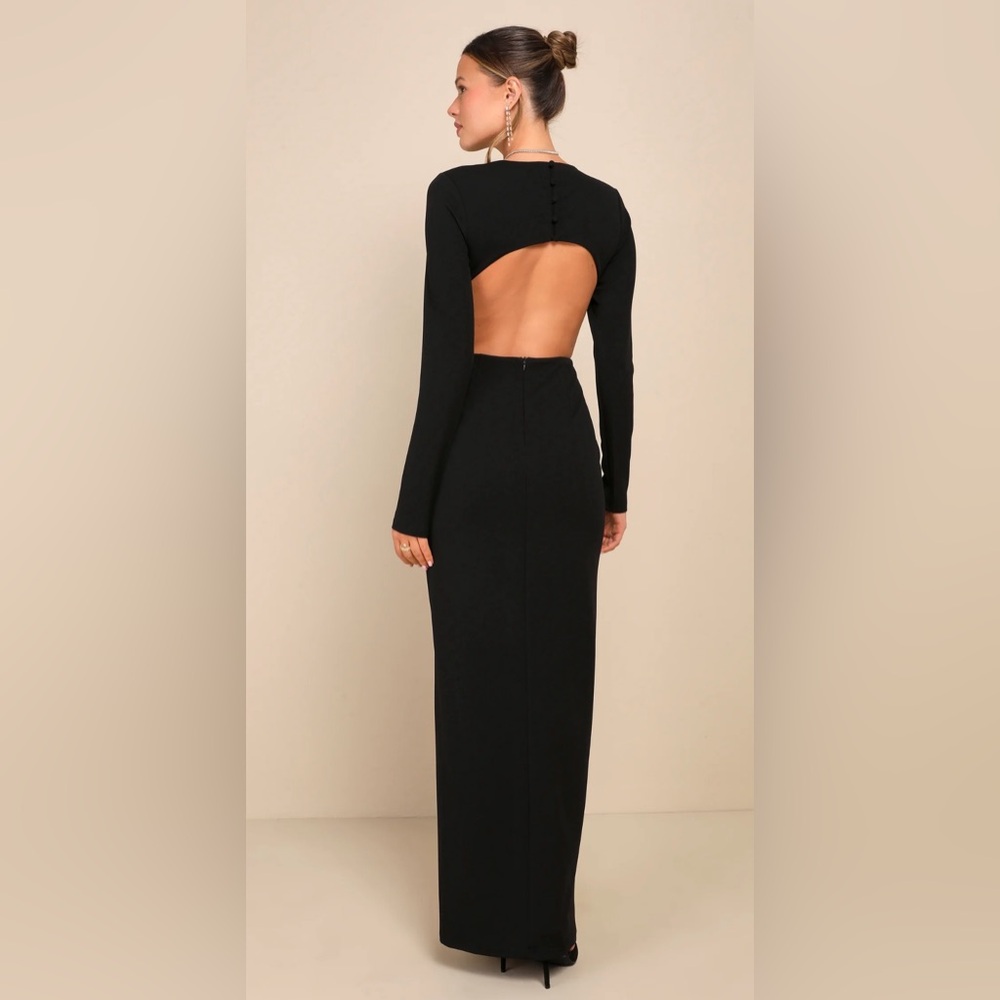 Lulu's Classic Black Long Sleeve Dress